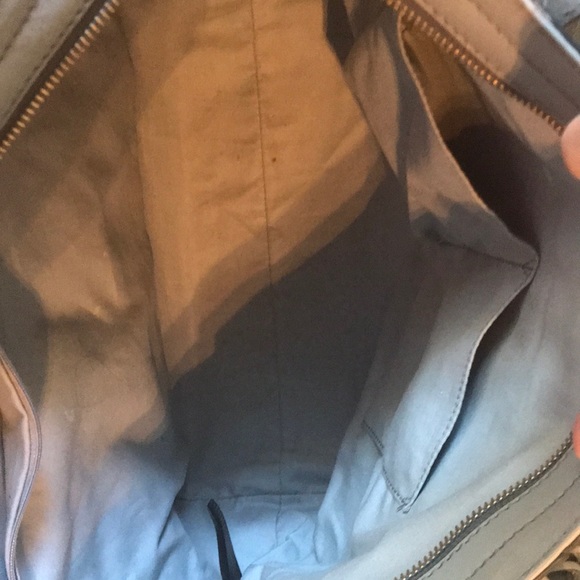 Fossil blue gray leather tote gently used - Picture 3 of 3